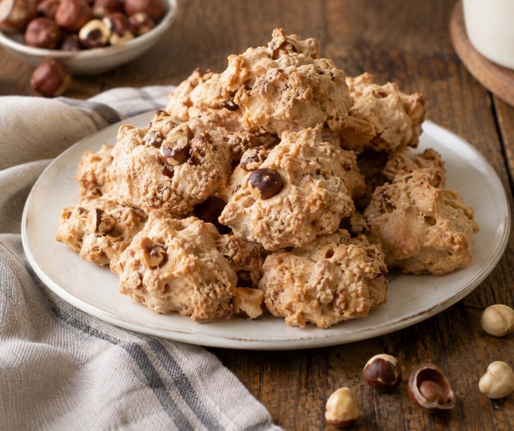 White plate of hazelnut brutti ma buoni