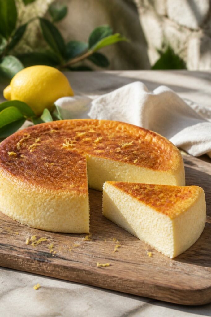 Amber rim surrounds the crustless Corsican lemon fiadone