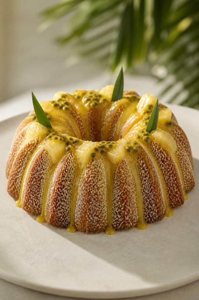 Bundt tropical entier dans une douce lumière