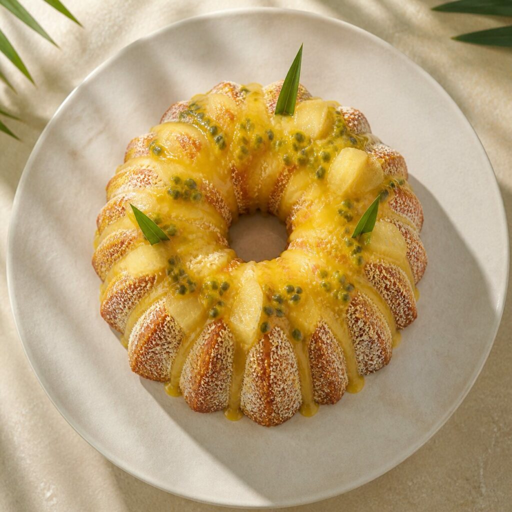 Ananas et coulis passion autour du bundt