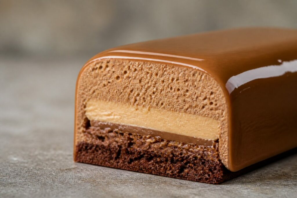 Lichte kern met chocoladelaag — Koffie-tonka-entremet