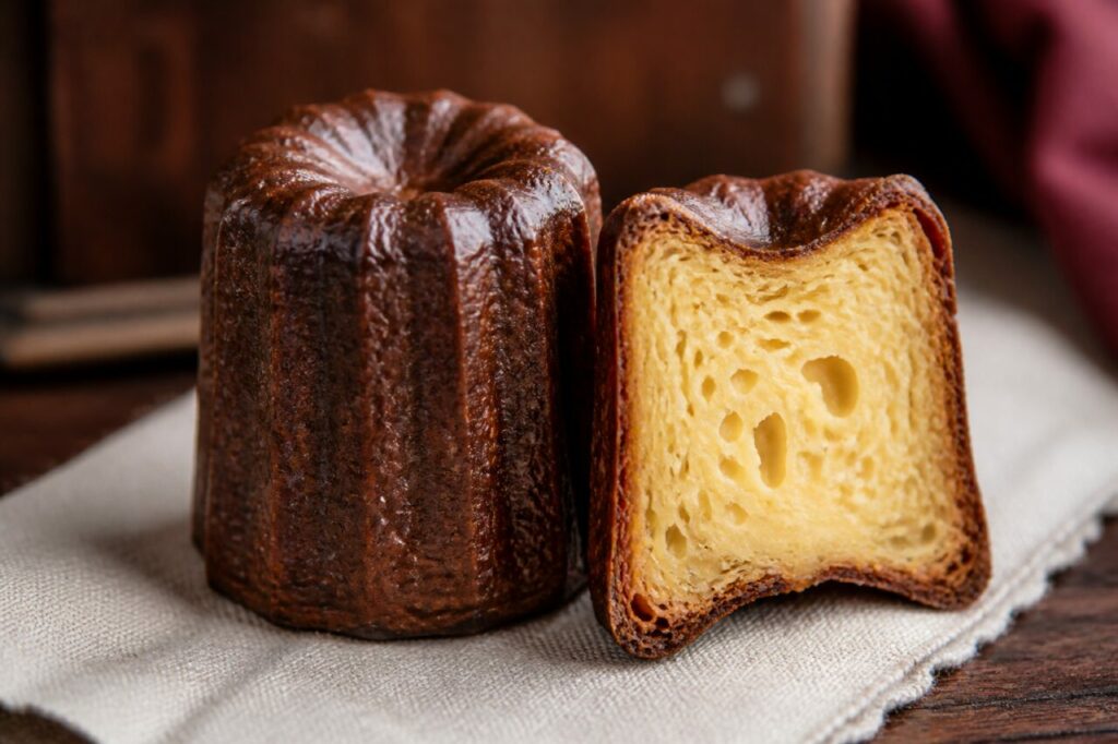 Croûte caramélisée et cœur tendre du canelé bordelais