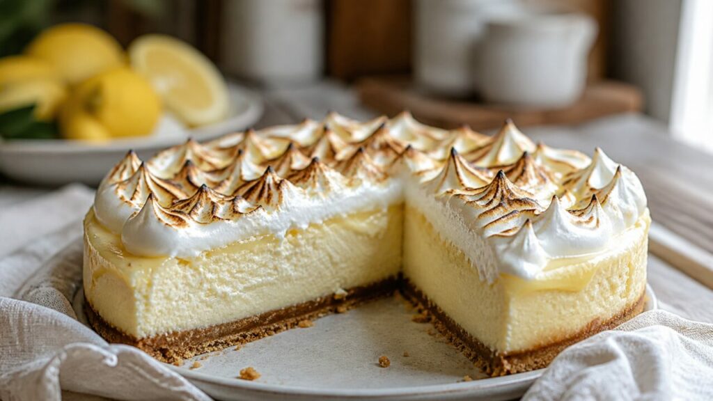 Gâteau citronné avec sa portion manquante