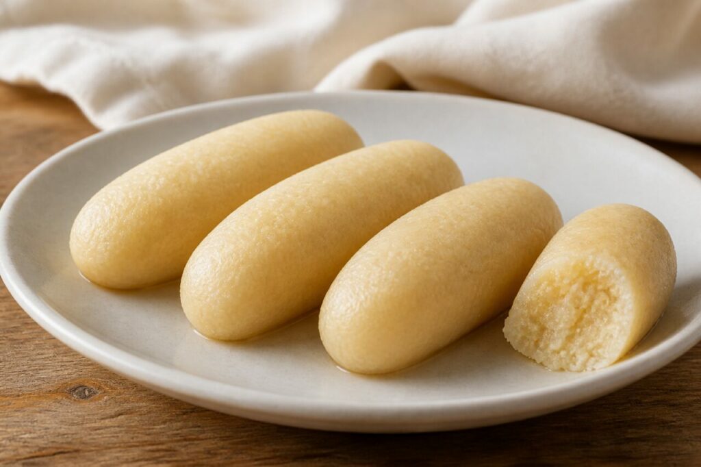 Chomchom pâles sur assiette ivoire