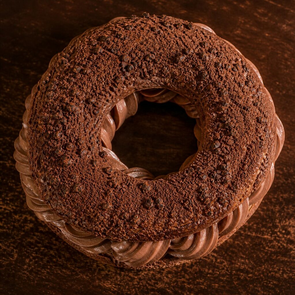 Paris-Brest de chocolate y praliné, corazón de avellana
