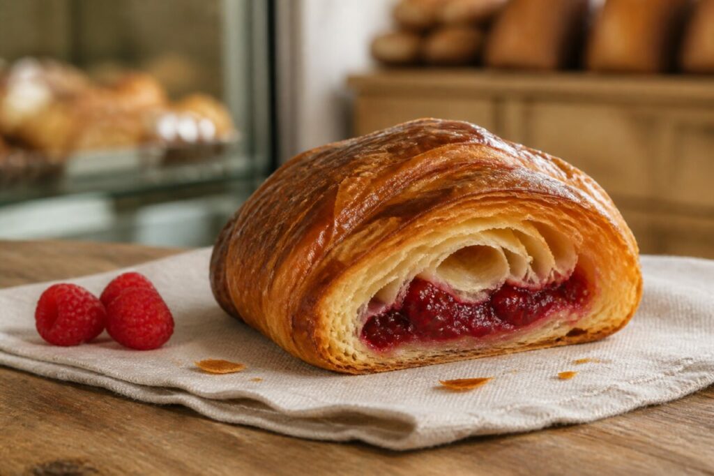 Croissant à la framboise, cœur fondant