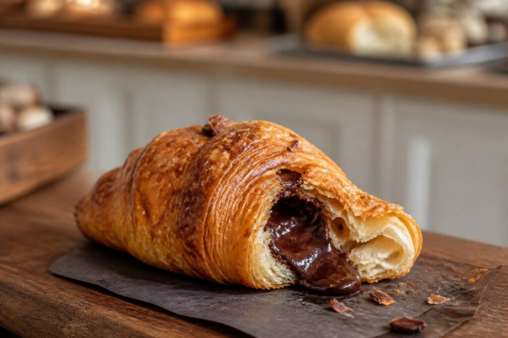 Croissant au chocolat, ganache fondante