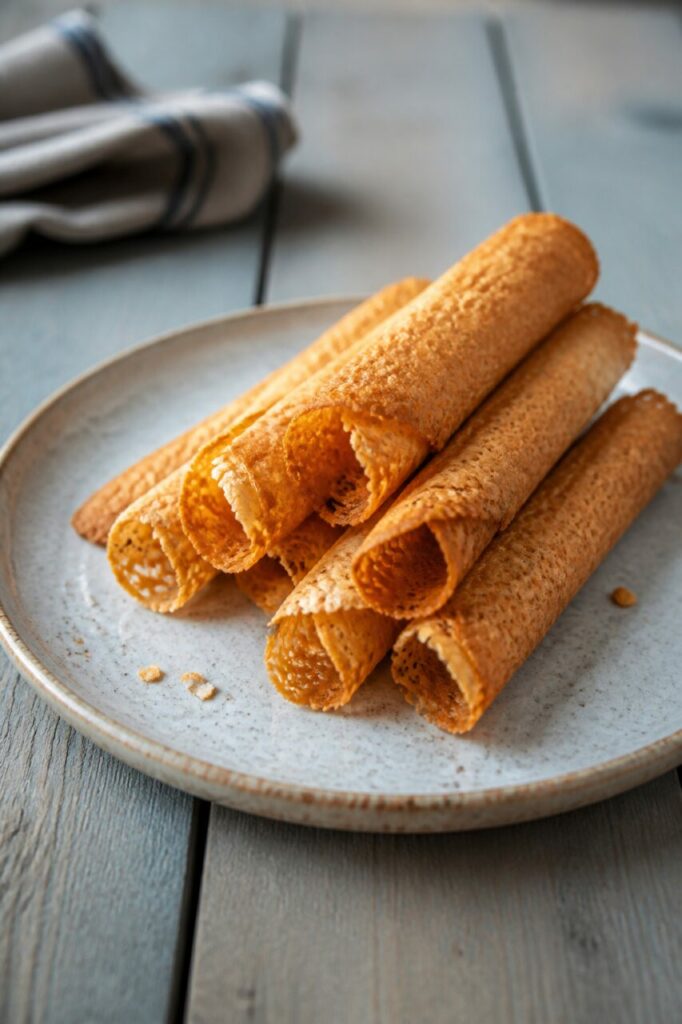 Cilindros dorados de las gavottes de Dinard en crêpe dentelle