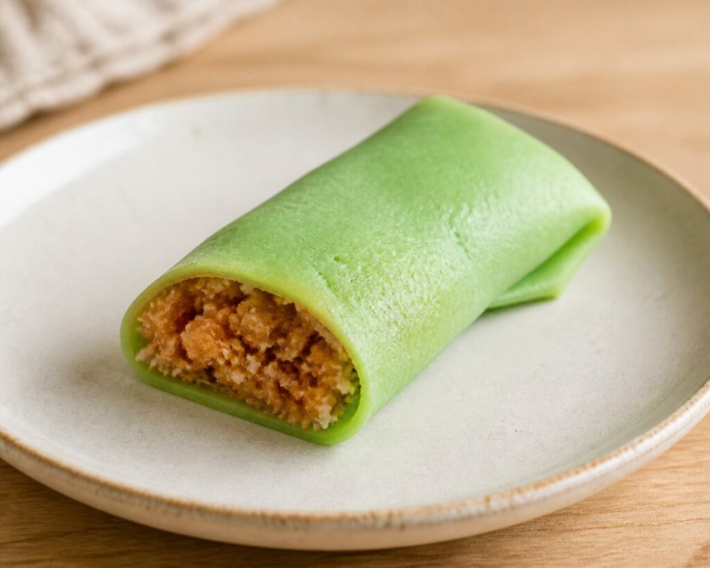 Dadar gulung — Crêpe verte roulée