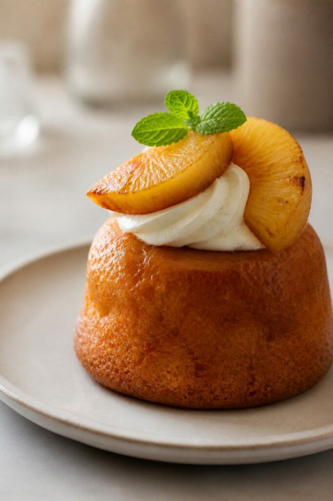 Éclat ambré du baba à l'ananas et à la menthe