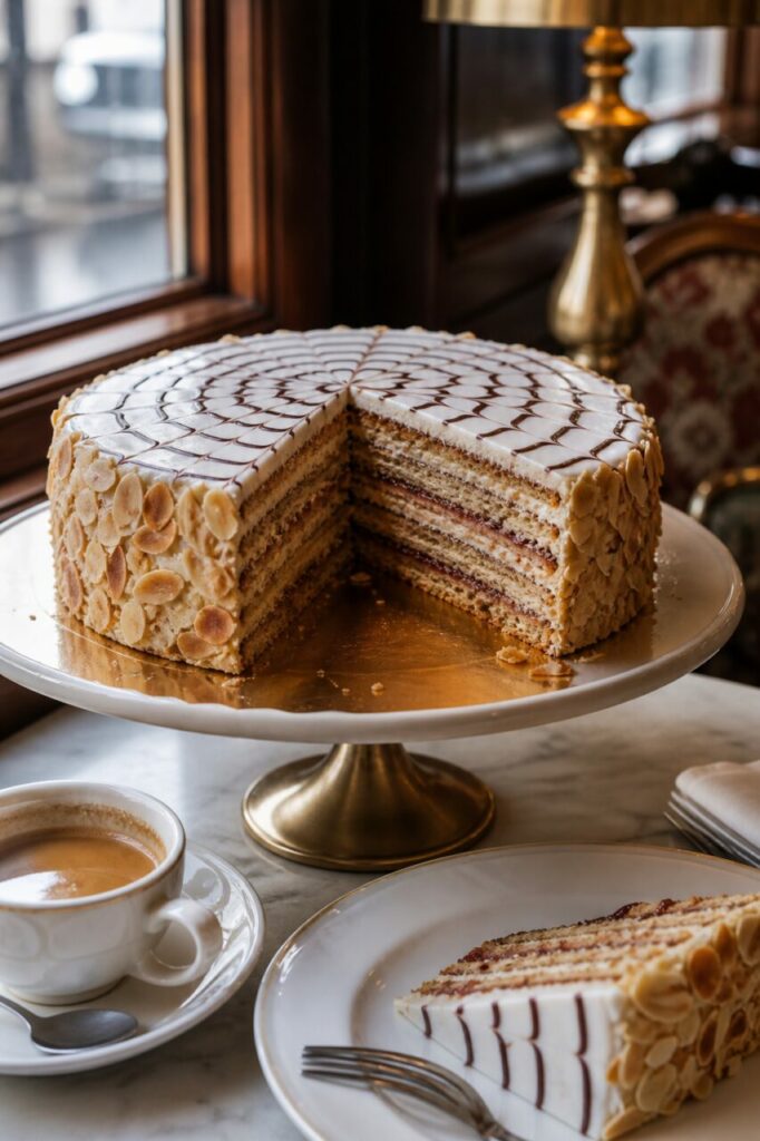Lumière douce sur l'Esterhazy Torte et sa part