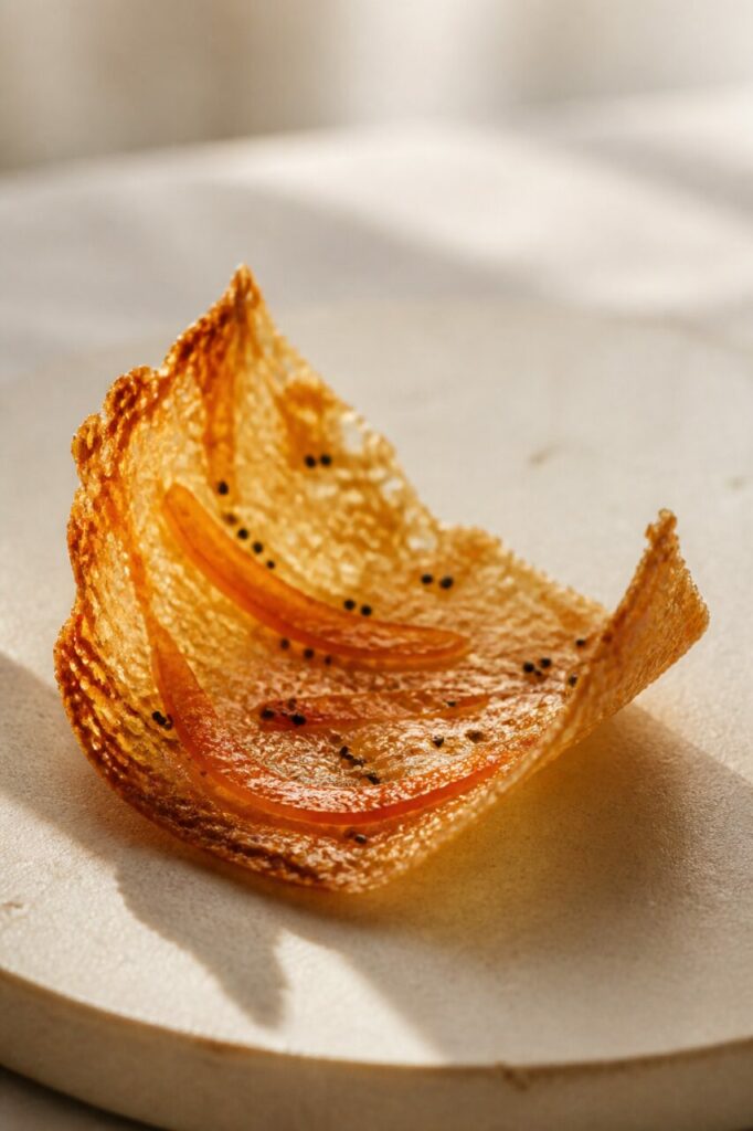 Forma de cuenco en la teja calada de naranja y caramelo