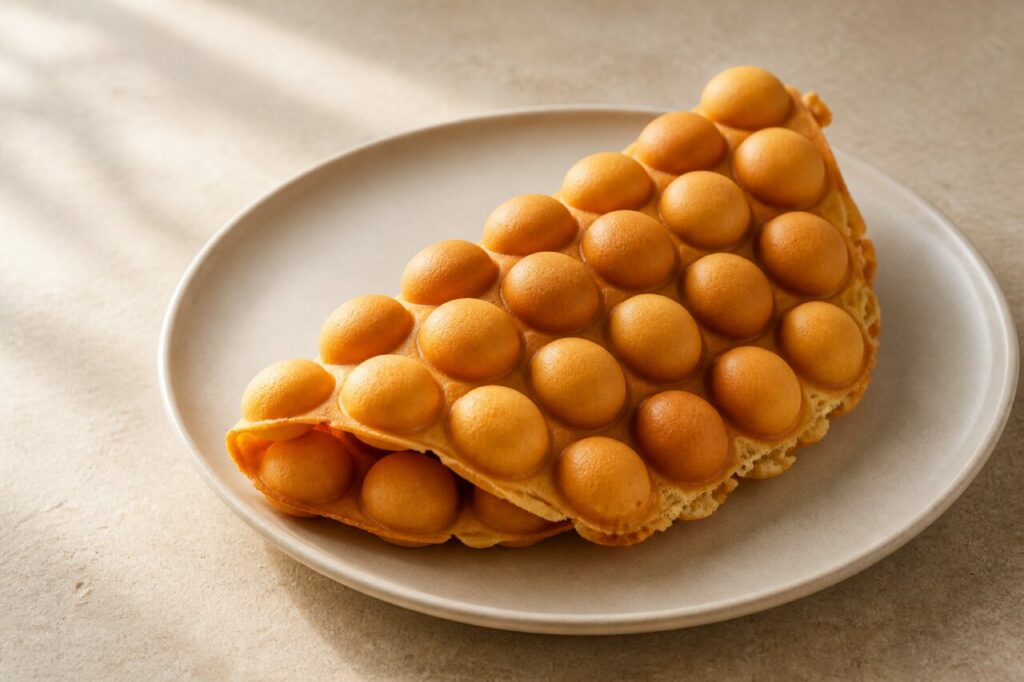 Gai daan zai cantonais, gaufre aux œufs en grappe
