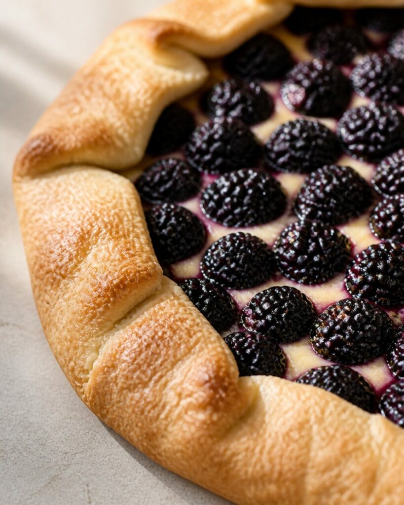 Ripieno chiaro e falda croccante nella crostata rustica alle more