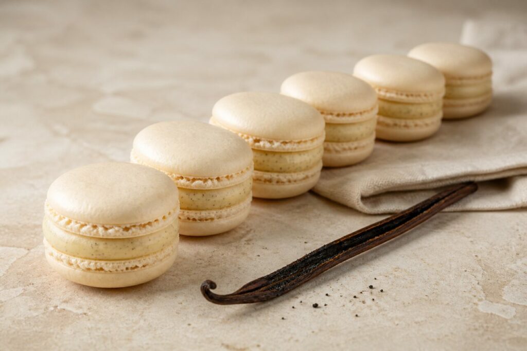 Relleno generoso une las conchas de los macarons Bourbon