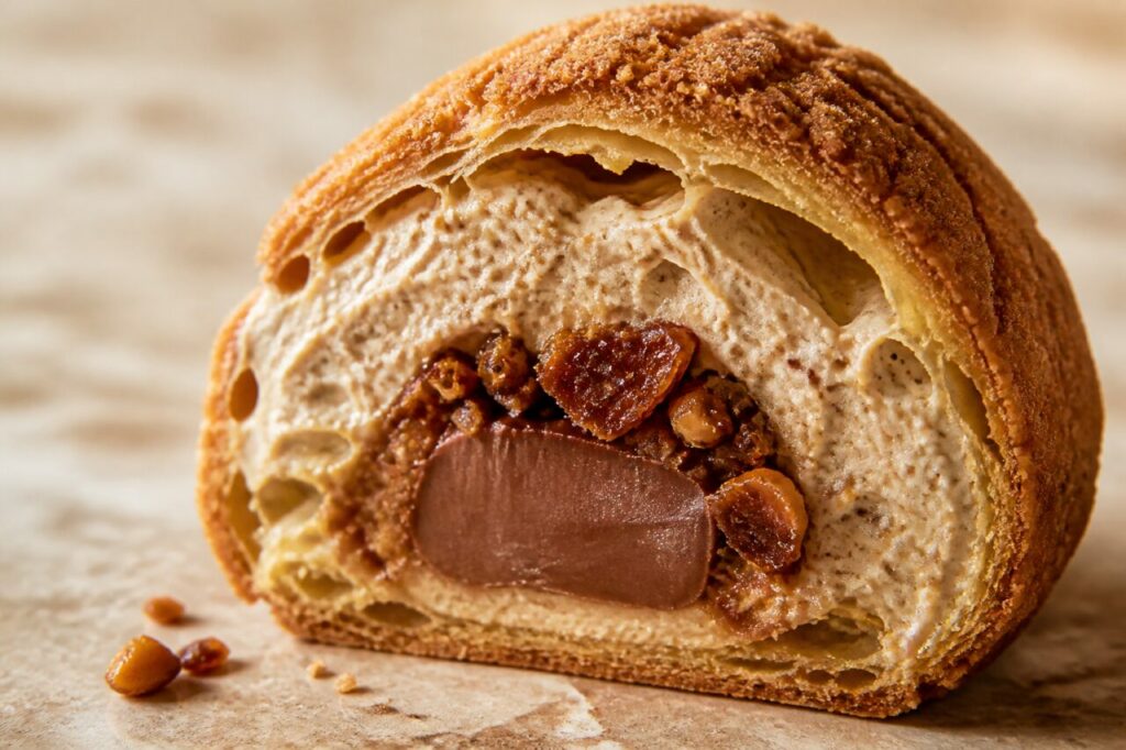 Inserto liso de chocolate no choux craquelin de praliné