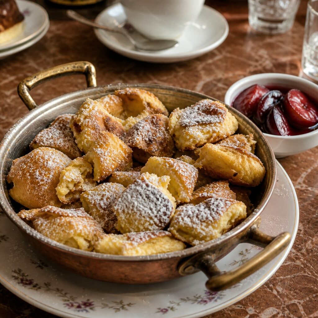 Compote de prunes rouges auprès du Kaiserschmarrn