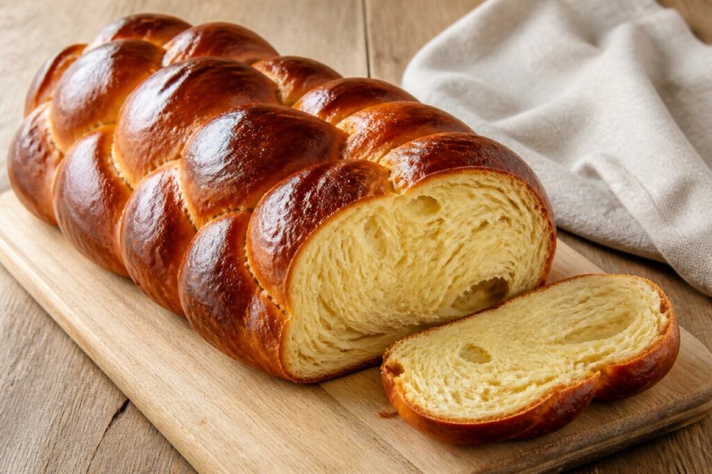 Kozunak bulgare tressé, brioche dorée à la mie filante