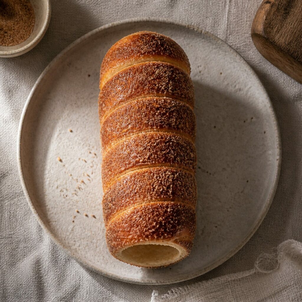 Gâteau cheminée entier sous sa croûte sucrée