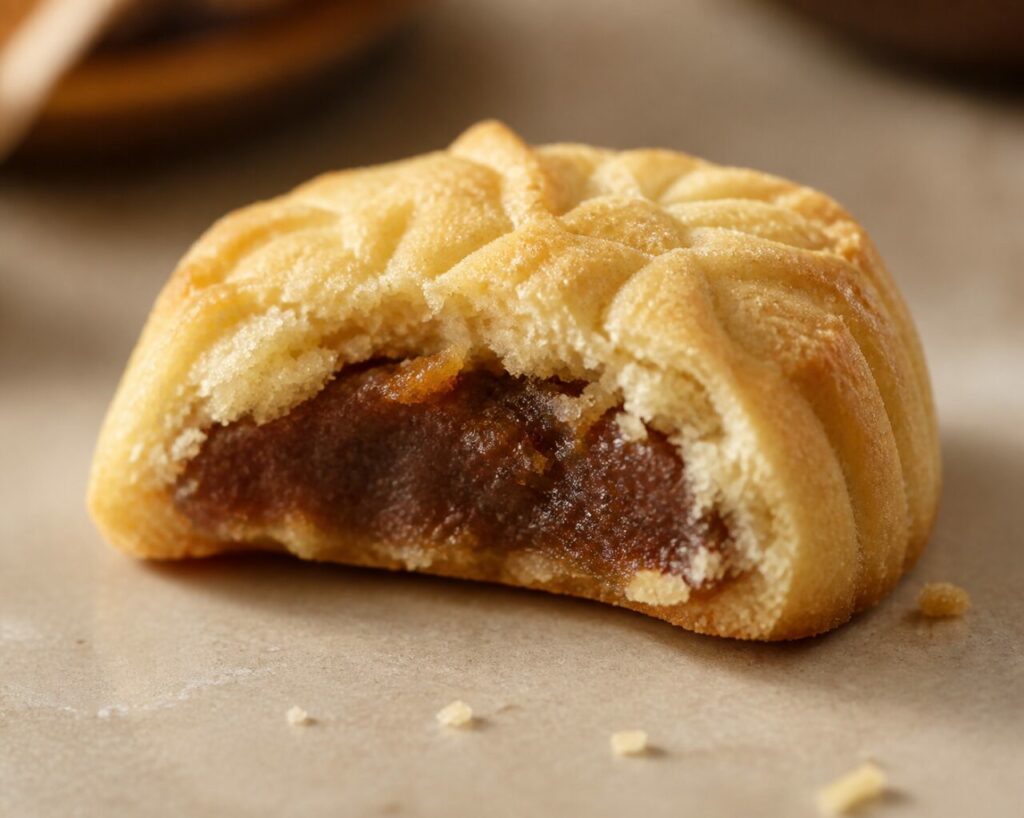 Farce aux dattes entourée d'une pâte friable