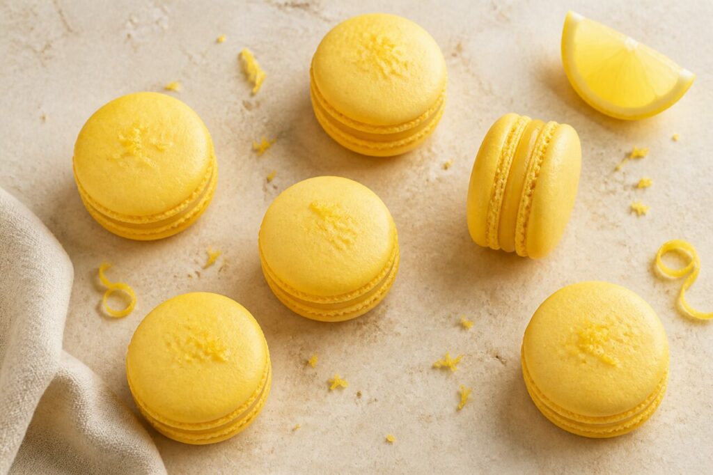 Coques dispersées avec zestes et morceaux de citron