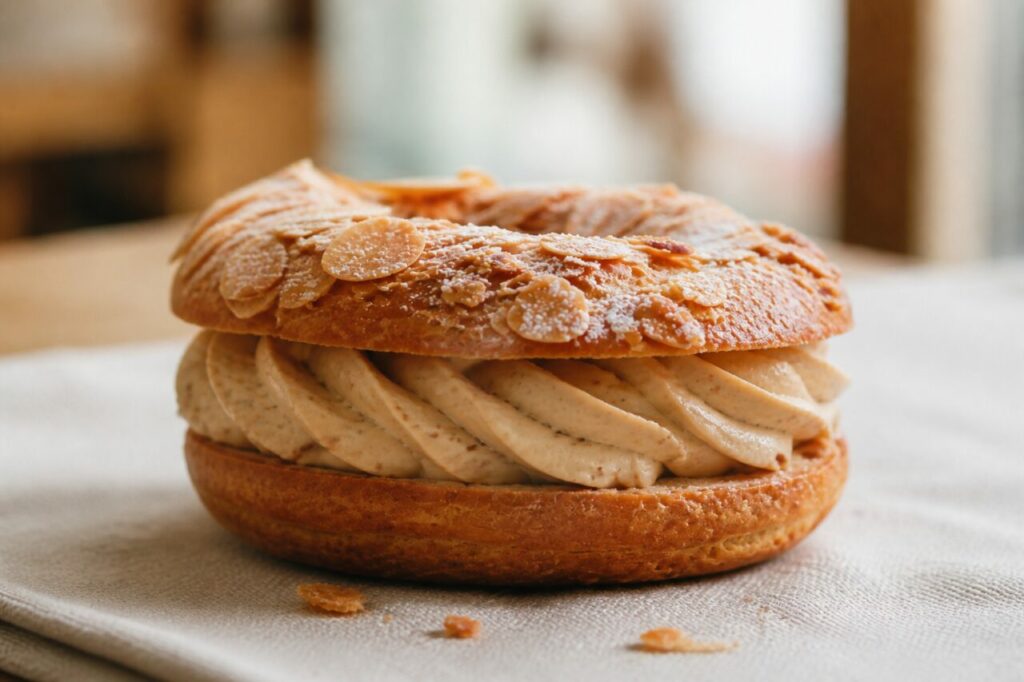 Couronne de pâte garnie de crème pralinée