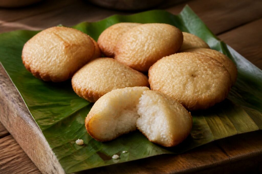 Mokary malgaches au coco sur feuille de bananier