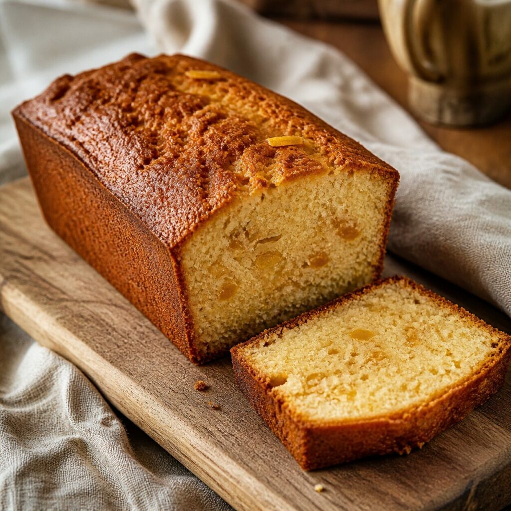 Pezzi traslucidi nel plumcake al miele e limone candito