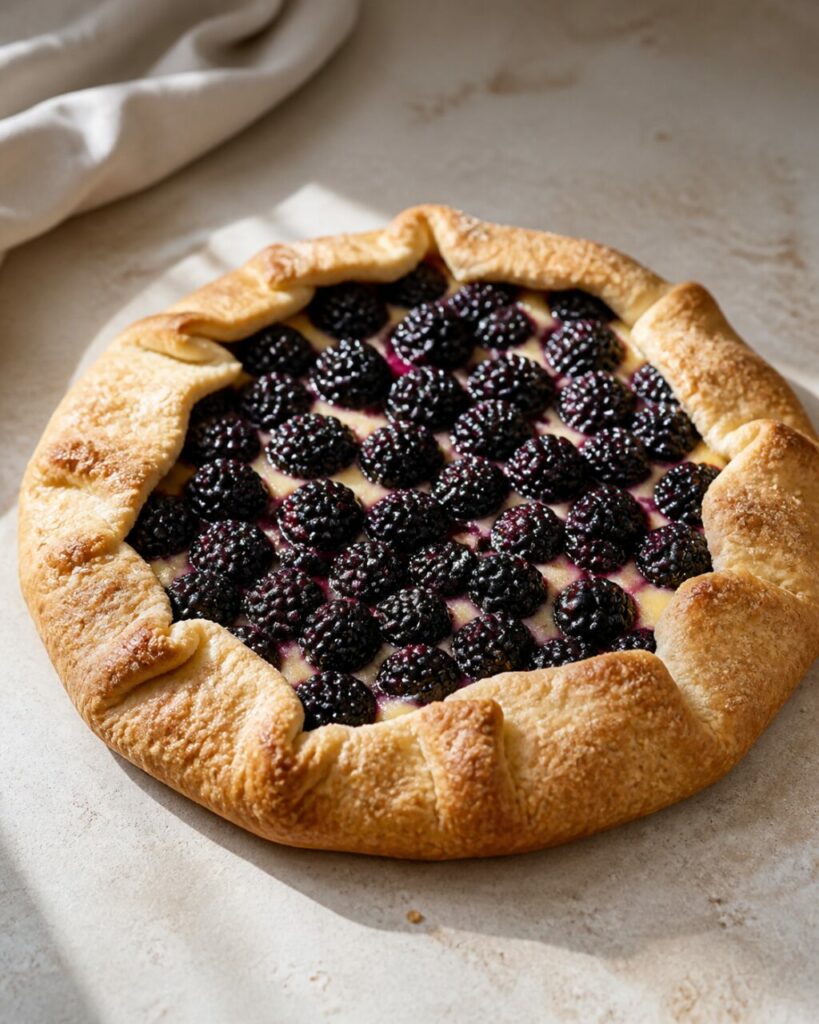 More lucide coronano l’intera crostata rustica alle more