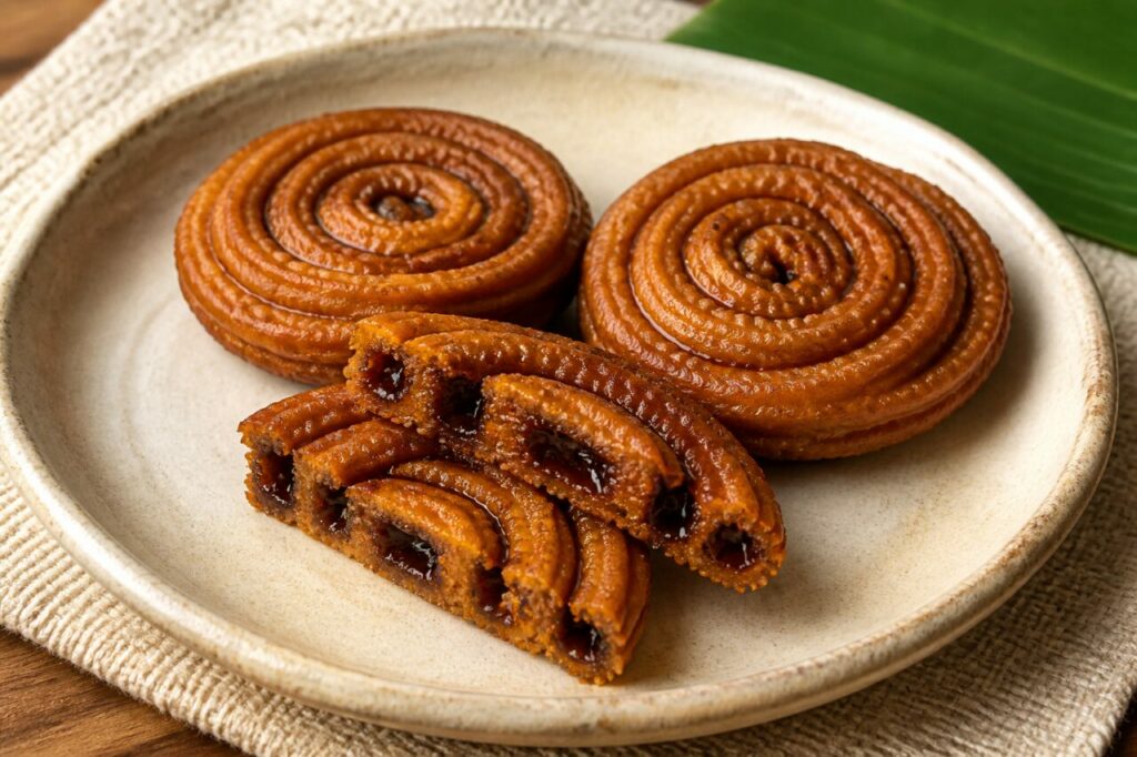 Pani walalu sri-lankais en spirales au treacle de kithul