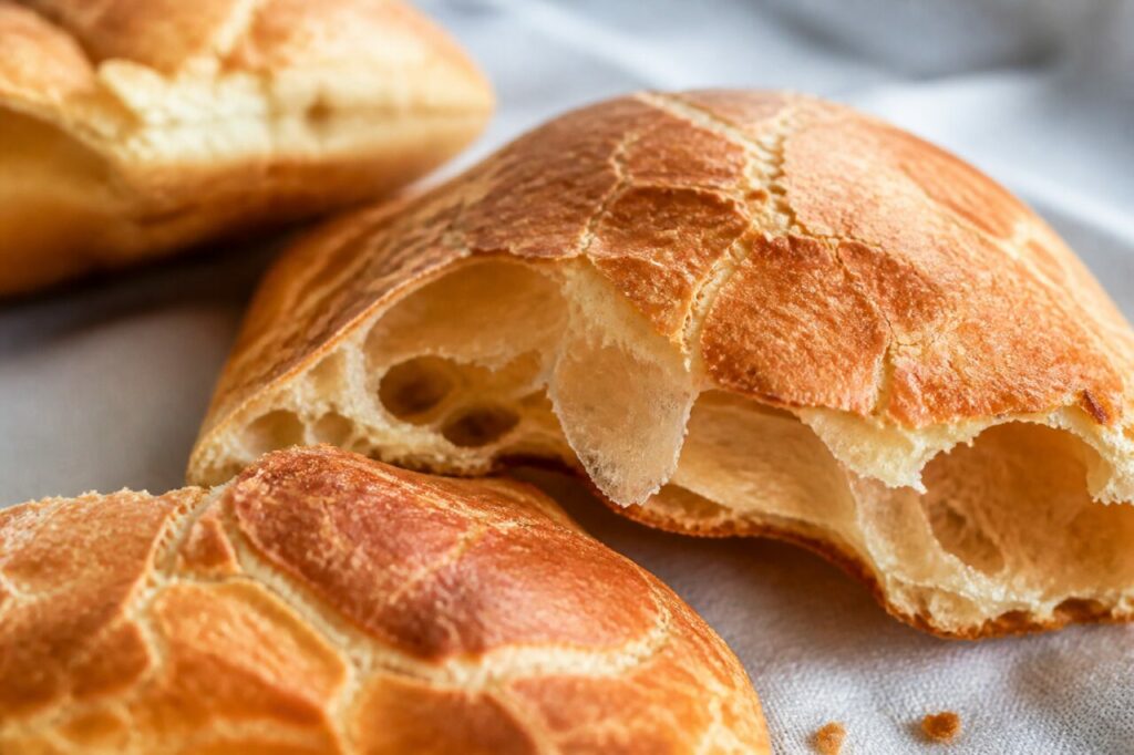 Paroi croustillante et alvéoles du craquelin breton