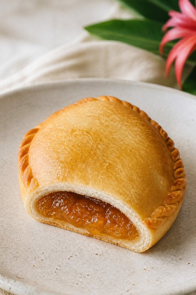 Réunion sweet pâté créole with glossy jam filling
