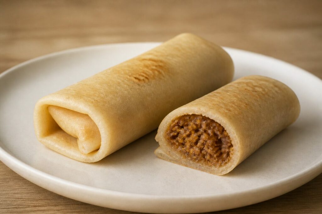 Patishapta roulé à la garniture brune