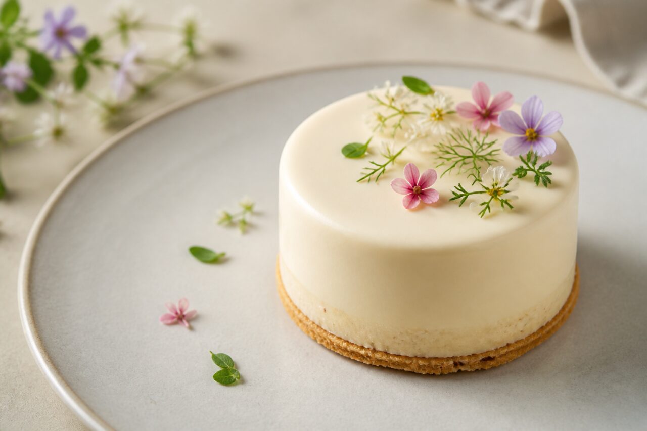 Pasticceria botanica — entremets con fiori commestibili
