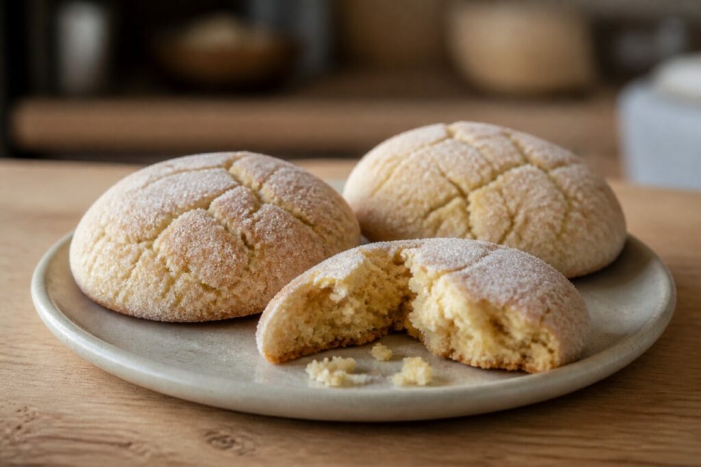 Perrunillas d’Extremadura, biscuits ronds rustiques fissurés avec une pièce cassée