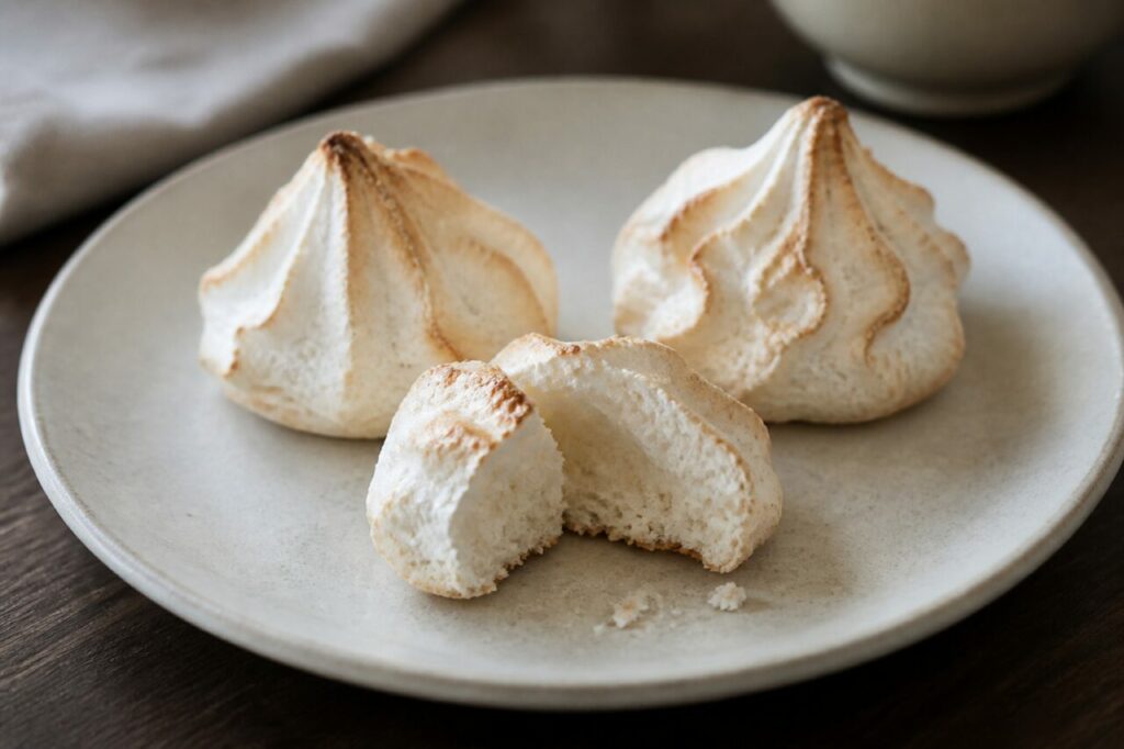 Suspiros de Moya, meringues blanches légèrement brunies — Canaries