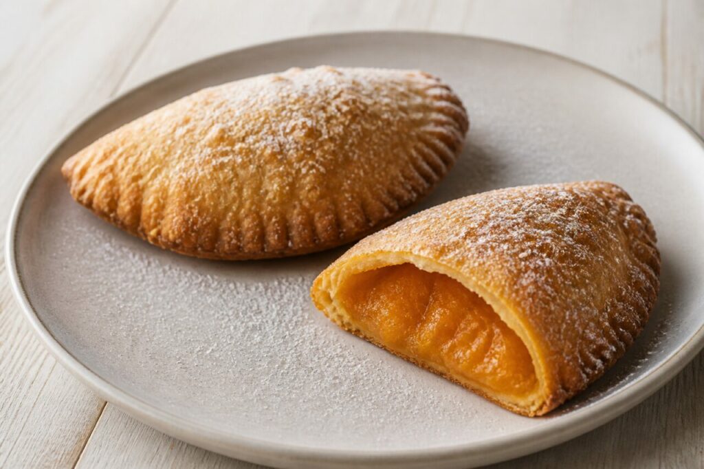 Truchas de batata, chaussons dorés à la garniture orange — Canaries