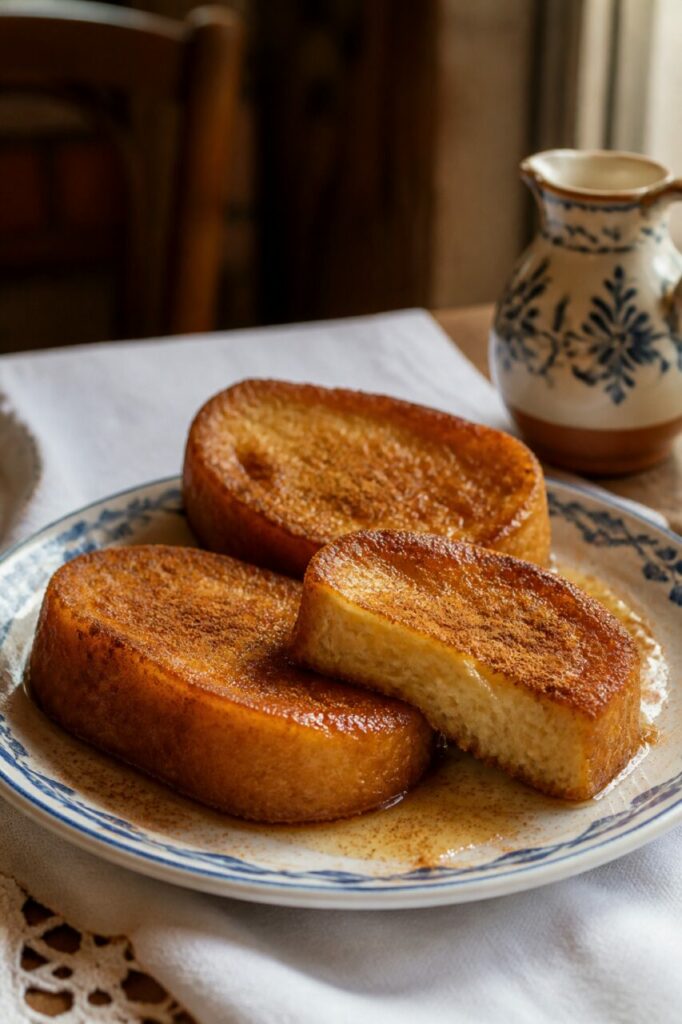 Rabanadas portugaises près d’une tasse