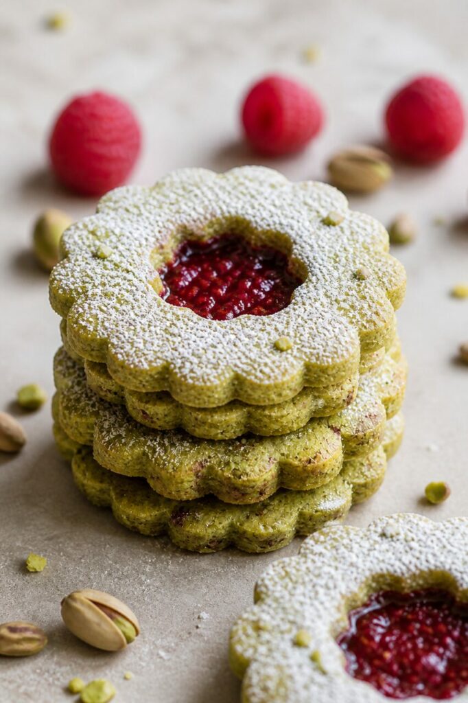 Tour de Linzer couronnée d'un sablé à fleur