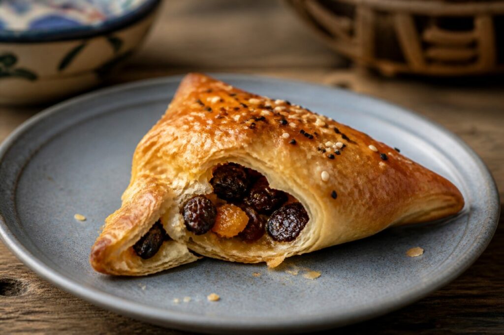 Samsa sucrée ouzbèke triangulaire aux fruits secs