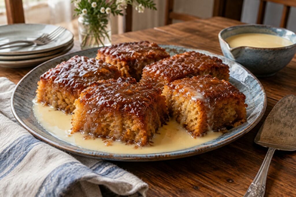 Service familial de malva pudding sud-africain encore moelleux
