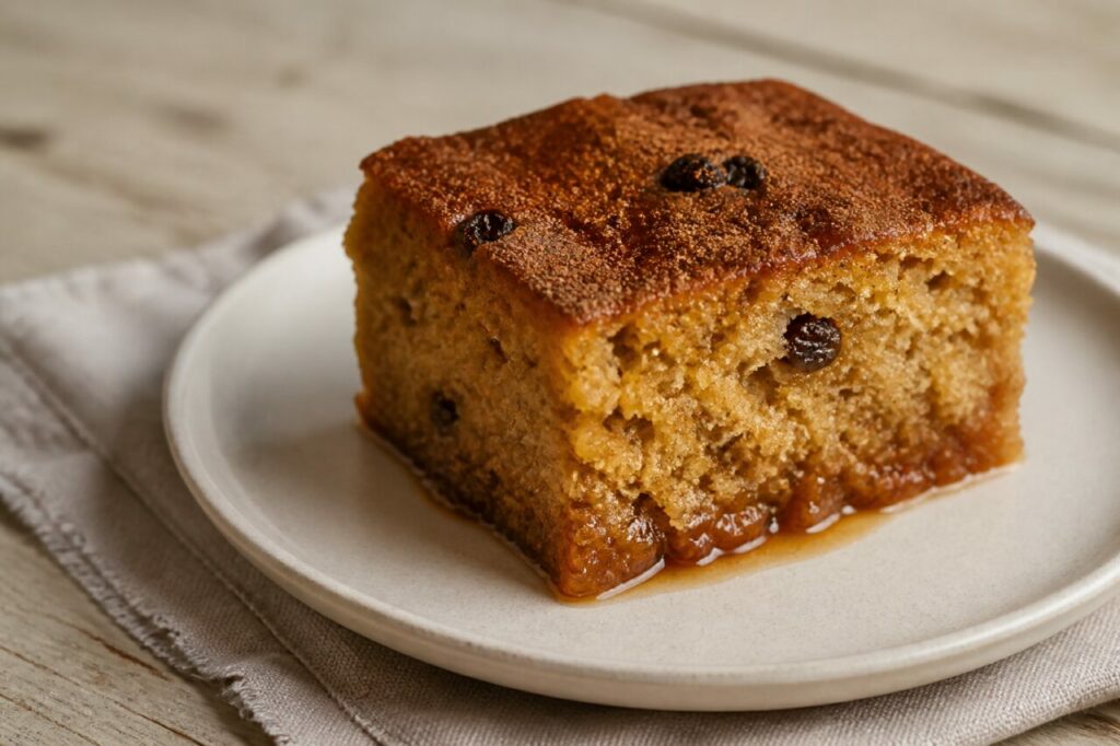 Sopa borracha nicaraguayenne imbibée de sirop, gâteau à la cannelle et aux raisins