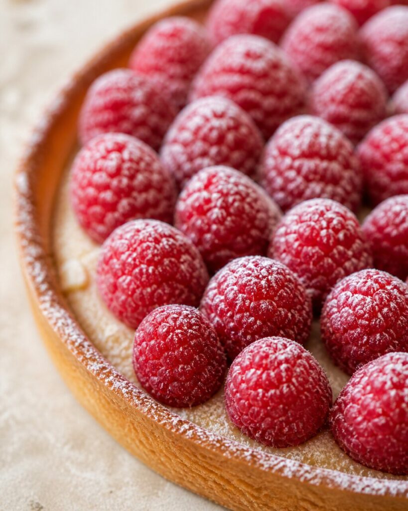 Açúcar em pó e rebordo crocante da tarte
