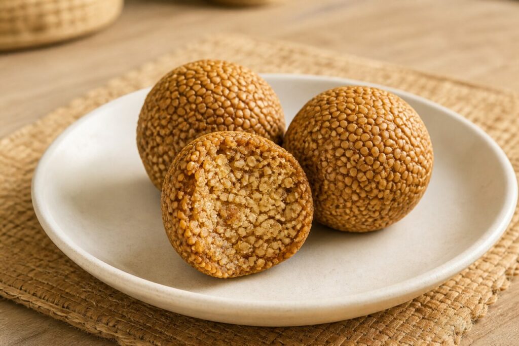 Til ko laddu népalais au sésame et au jaggery en trois boules