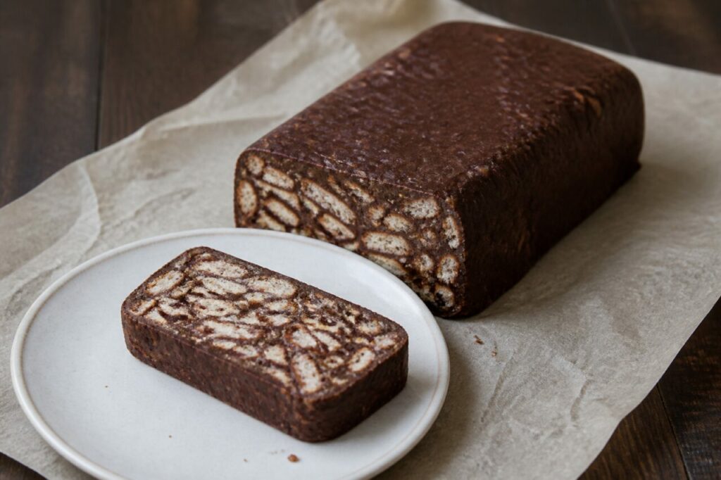 Tinginys lituanien au cacao et aux morceaux de biscuit