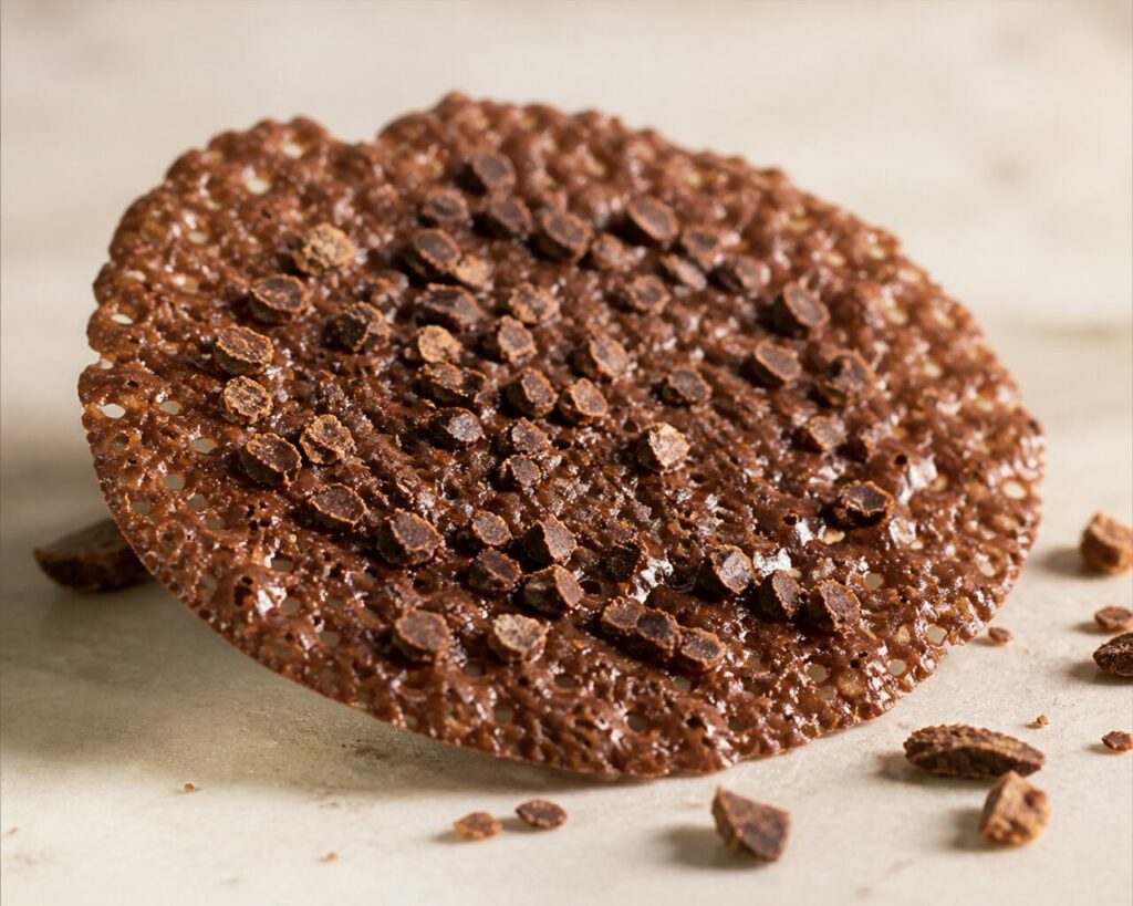 Boogvorm van een krokante cacaotuile