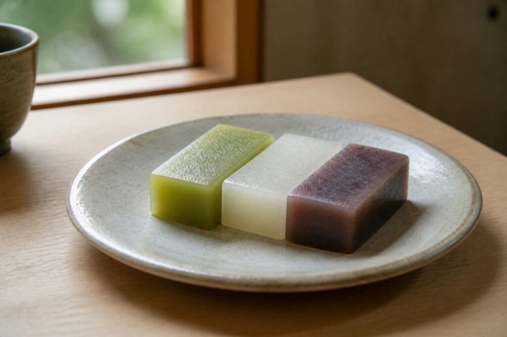 Verde, blanco y morado forman el trío japonés de uirō