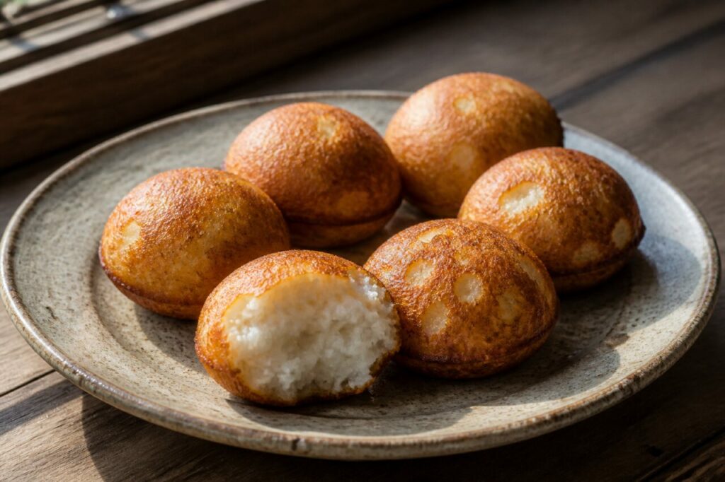 Vitumbua tanzaniennes dorées au riz et au lait de coco