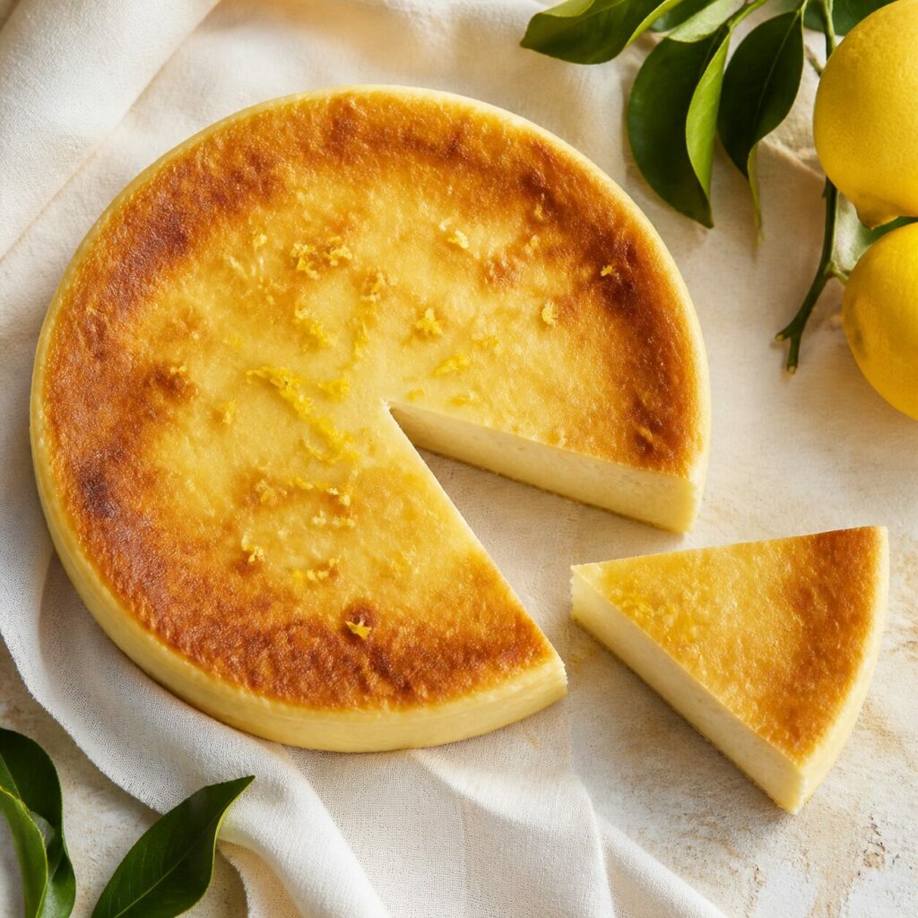 Zeste jaune en menus éclats sur le fiadone corse au citron